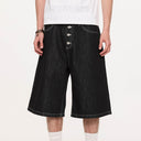 KREATE Essential Button-Up Stitched Denim Shorts