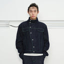 KREATE Asymmetrical Stand Collar Snap Jacket