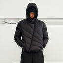 KREATE Asymmetrical Quilted Hooded Down Jacket