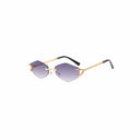 DAMAGE ASIA Claw Temple Gradient Hex Lens Rimless Sunglasses