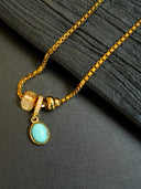 1sman | Luster Oval Topaz Pendant Necklace
