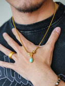 1sman | Luster Oval Topaz Pendant Necklace