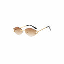 DAMAGE ASIA Claw Temple Gradient Hex Lens Rimless Sunglasses