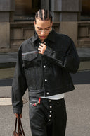 STEEPC LOGO Embossed Boxy Selvedge Denim Jacket