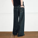 KREATE Misaligned Deconstructed Straight-Leg Jeans