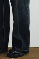 KREATE Misaligned Deconstructed Straight-Leg Jeans