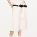 KREATE Essential Button-Up Stitched Denim Shorts