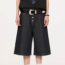 KREATE Essential Button-Up Stitched Denim Shorts