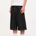 KREATE Essential Button-Up Stitched Denim Shorts
