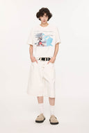 KREATE Essential Button-Up Stitched Denim Shorts