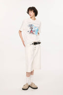 KREATE Essential Button-Up Stitched Denim Shorts