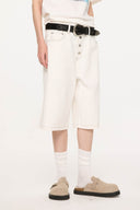 KREATE Essential Button-Up Stitched Denim Shorts