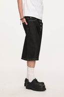 KREATE Essential Button-Up Stitched Denim Shorts