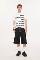 KREATE Essential Button-Up Stitched Denim Shorts