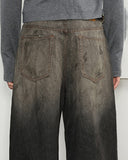 KREATE Eastern Aesthetics Washed Wide-Leg Jeans