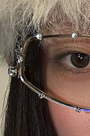 DAMAGE ASIA Embellished Crystal-Rim Angular Glasses