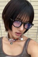 DAMAGE ASIA Angular Geometric Thick-Frame Glasses