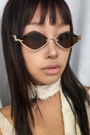 DAMAGE ASIA Diamond Half-Rim Sunglasses