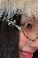 DAMAGE ASIA Embellished Crystal-Rim Angular Glasses