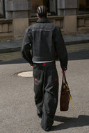 STEEPC LOGO Embossed Boxy Selvedge Denim Jacket