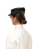 6CRAYON | Flat Crown Baseball Cap - Embroidered Rabbit Fur & Patchwork in Military Green