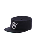6CRAYON | Letter Embroidery Flat Brim Cap-Deep blue