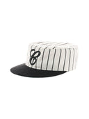 6CRAYON | Striped Wool Letter Embroidered Cap-Black