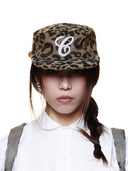 6CRAYON | Flat Brim Embroidered Baseball Cap-Leopard