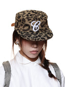 6CRAYON | Flat Brim Embroidered Baseball Cap-Leopard