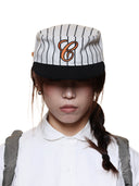 6CRAYON | Striped Wool Letter Embroidered Cap-Orange